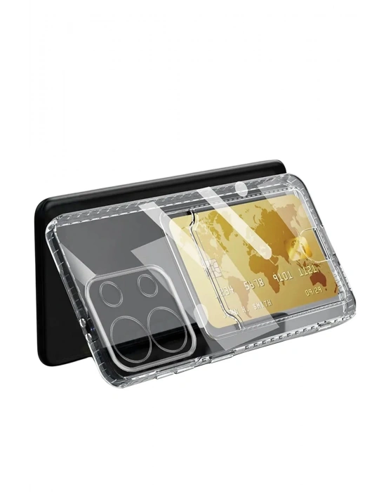 Newface Xiaomi Redmi Note 13 4G Kılıf Kart Şeffaf Silikon - Şeffaf