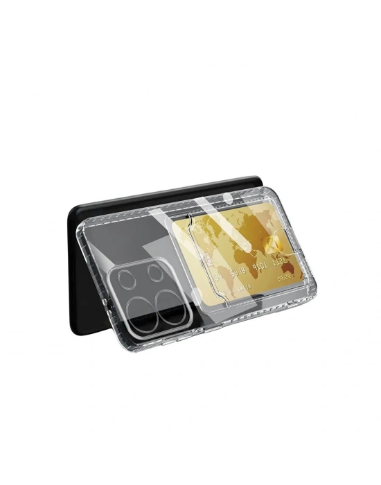 Newface Xiaomi Redmi Note 13 4G Kılıf Kart Şeffaf Silikon - Şeffaf