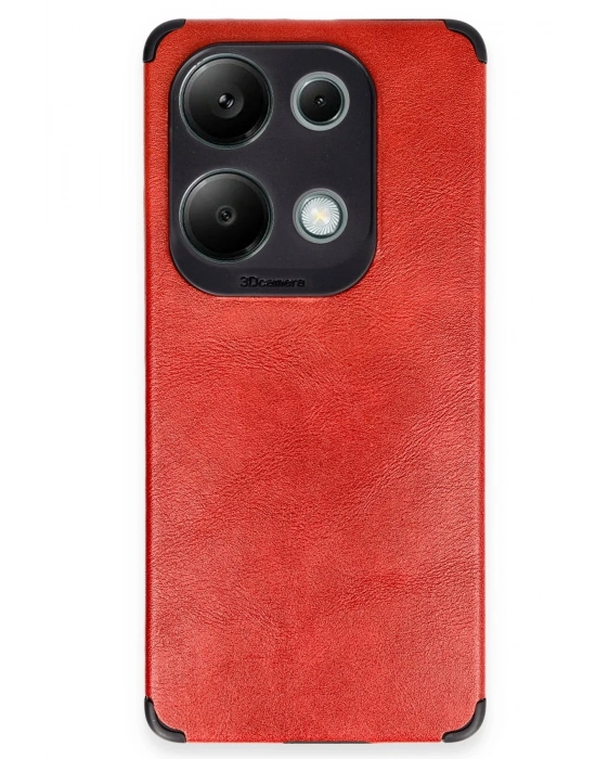 Newface Xiaomi Redmi Note 13 4G Kılıf Loop Deri Silikon - Kırmızı
