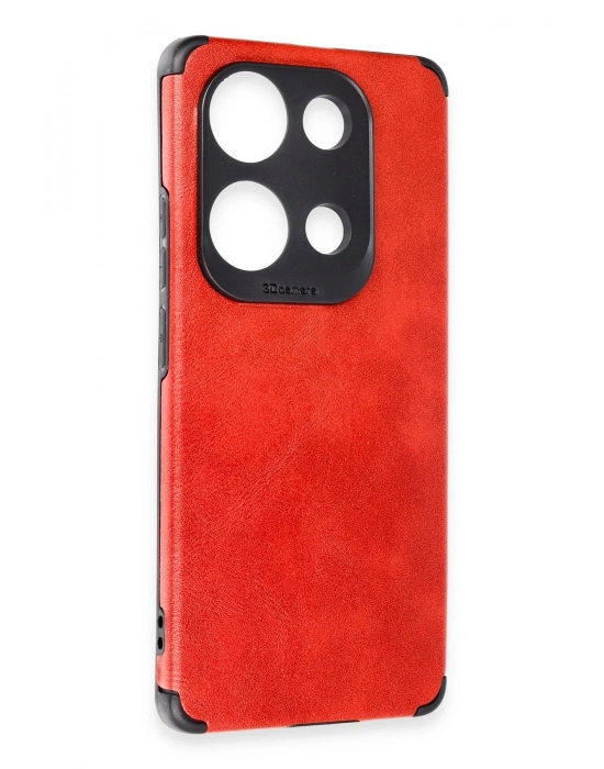 Newface Xiaomi Redmi Note 13 4G Kılıf Loop Deri Silikon - Kırmızı