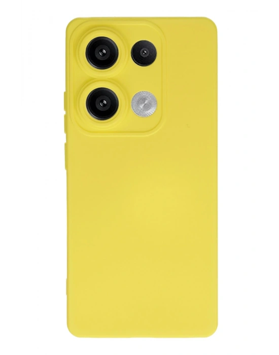 Newface Xiaomi Redmi Note 13 4G Kılıf Nano içi Kadife Silikon - Sarı