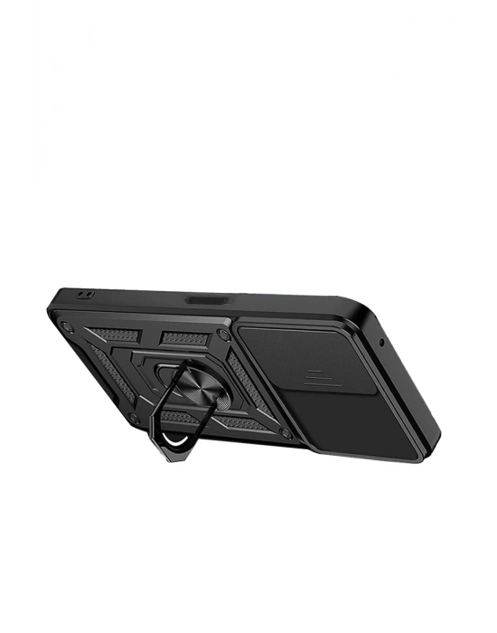 Newface Xiaomi Redmi Note 13 4G Kılıf Pars Lens Yüzüklü Silikon - Siyah