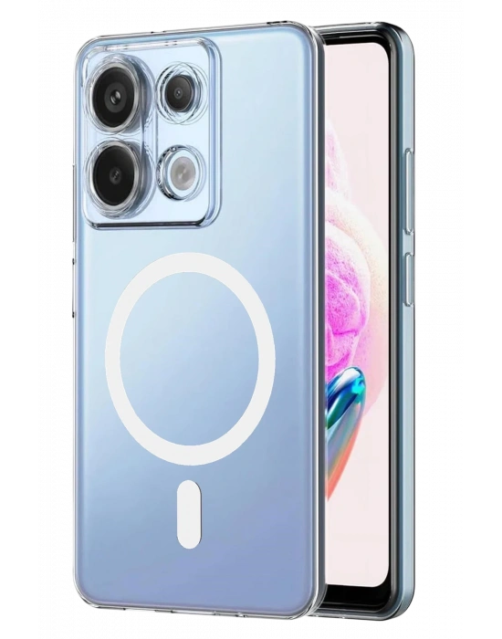 Newface Xiaomi Redmi Note 13 Pro 4G Combo Sert Şeffaf Magsafe Kapak - Şeffaf