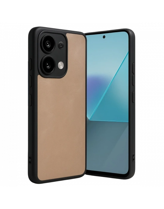 Newface Xiaomi Redmi Note 13 Pro 4G Kılıf Aras Deri Kapak - Pudra