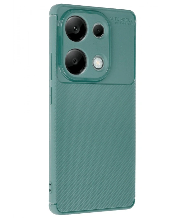 Newface Xiaomi Redmi Note 13 Pro 4G Kılıf Auto Focus Karbon Kapak - Koyu Yeşil