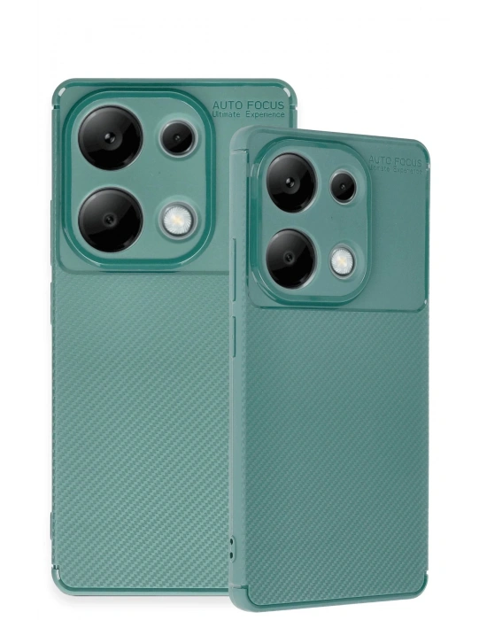 Newface Xiaomi Redmi Note 13 Pro 4G Kılıf Auto Focus Karbon Kapak - Koyu Yeşil