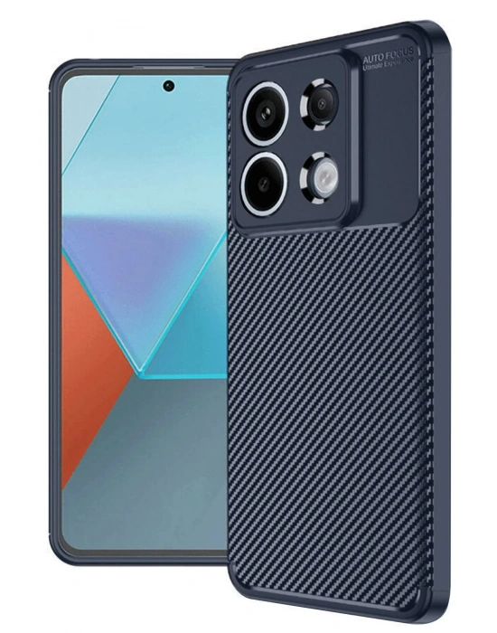 Newface Xiaomi Redmi Note 13 Pro 4G Kılıf Auto Focus Karbon Kapak - Lacivert