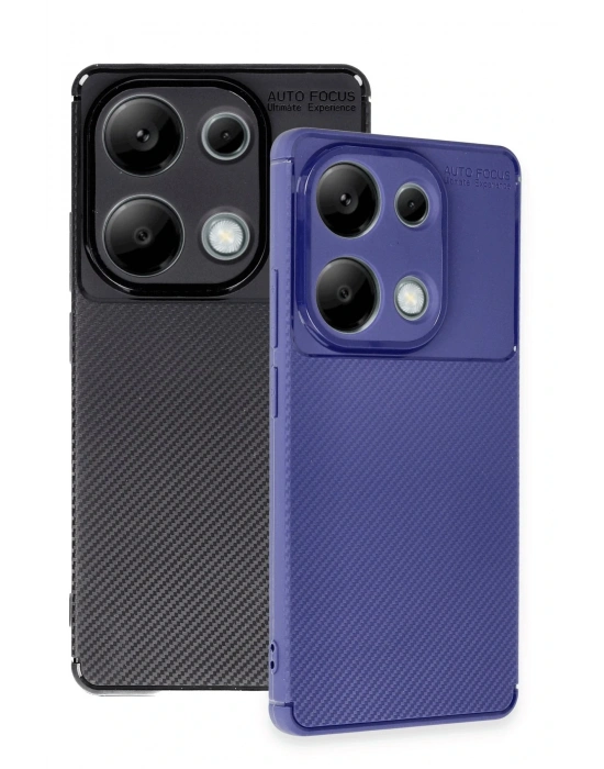 Newface Xiaomi Redmi Note 13 Pro 4G Kılıf Auto Focus Karbon Kapak - Lacivert