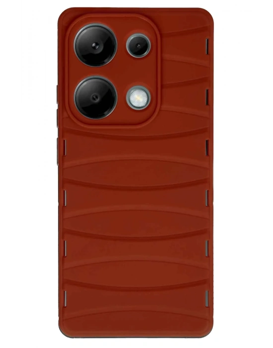 Newface Xiaomi Redmi Note 13 Pro 4G Kılıf Bibercas Silikon Kapak - Kırmızı