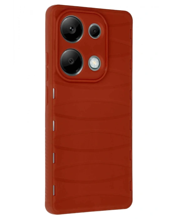 Newface Xiaomi Redmi Note 13 Pro 4G Kılıf Bibercas Silikon Kapak - Kırmızı