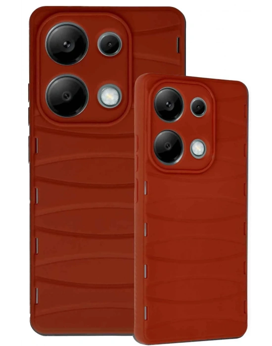 Newface Xiaomi Redmi Note 13 Pro 4G Kılıf Bibercas Silikon Kapak - Kırmızı