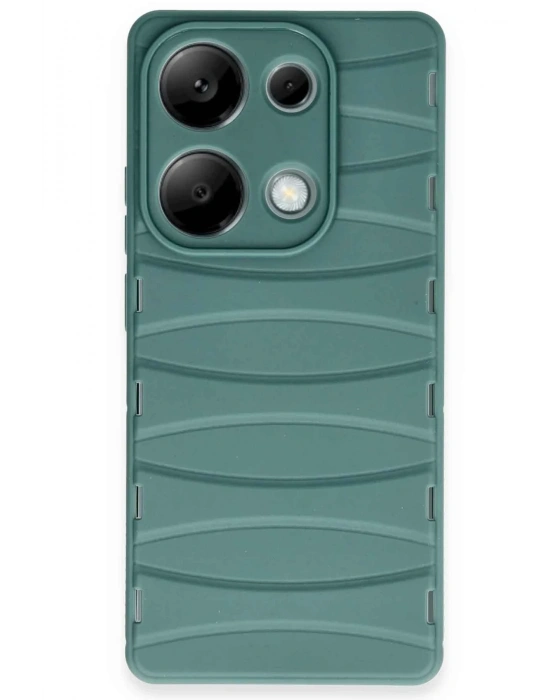 Newface Xiaomi Redmi Note 13 Pro 4G Kılıf Bibercas Silikon Kapak - Koyu Yeşil