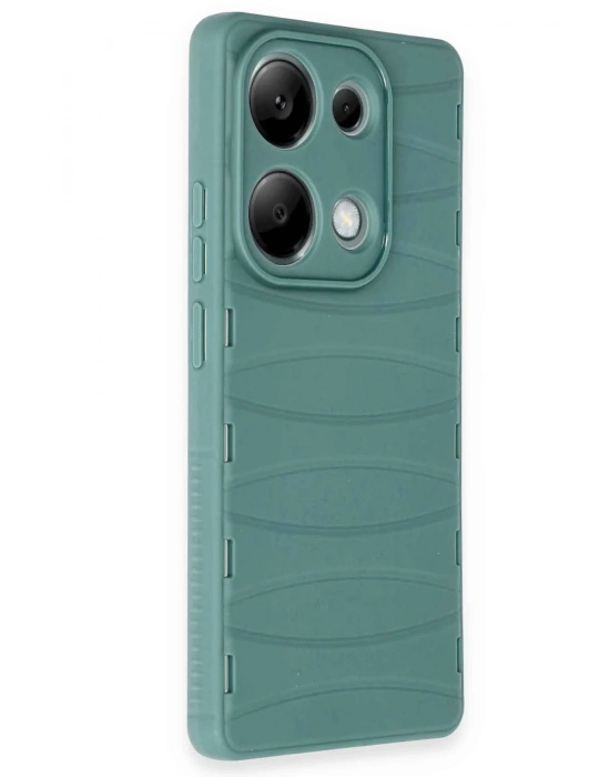 Newface Xiaomi Redmi Note 13 Pro 4G Kılıf Bibercas Silikon Kapak - Koyu Yeşil