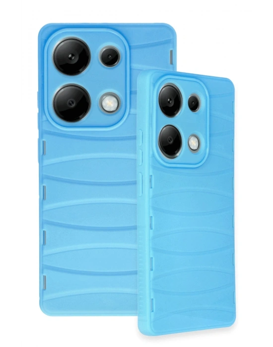 Newface Xiaomi Redmi Note 13 Pro 4G Kılıf Bibercas Silikon Kapak - Mavi