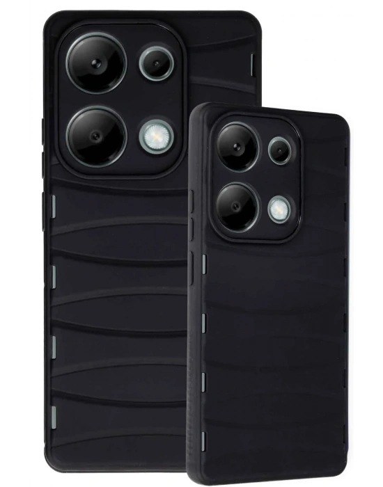 Newface Xiaomi Redmi Note 13 Pro 4G Kılıf Bibercas Silikon Kapak - Siyah