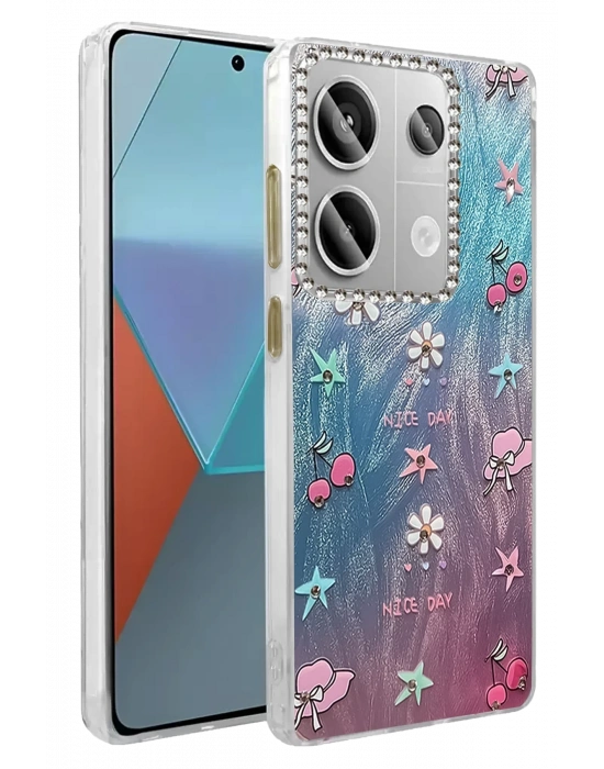 Newface Xiaomi Redmi Note 13 Pro 4G Kılıf Blade Aynalı Desenli Kapak - Desen 4