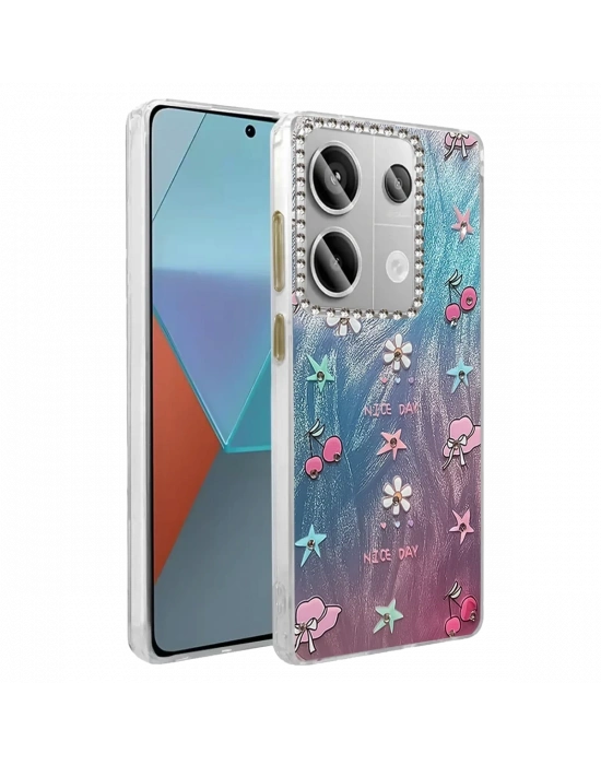 Newface Xiaomi Redmi Note 13 Pro 4G Kılıf Blade Aynalı Desenli Kapak - Desen 4