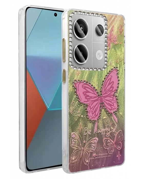 Newface Xiaomi Redmi Note 13 Pro 4G Kılıf Blade Aynalı Desenli Kapak - Desen 5