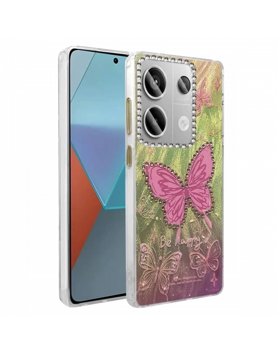 Newface Xiaomi Redmi Note 13 Pro 4G Kılıf Blade Aynalı Desenli Kapak - Desen 5