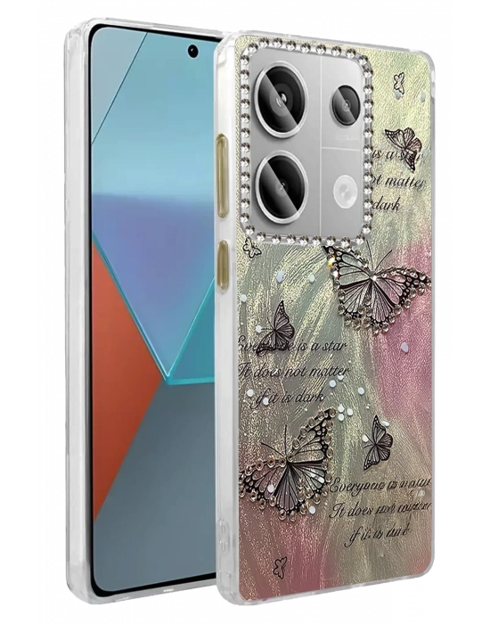 Newface Xiaomi Redmi Note 13 Pro 4G Kılıf Blade Aynalı Desenli Kapak - Desen 6