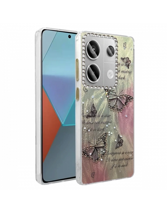 Newface Xiaomi Redmi Note 13 Pro 4G Kılıf Blade Aynalı Desenli Kapak - Desen 6