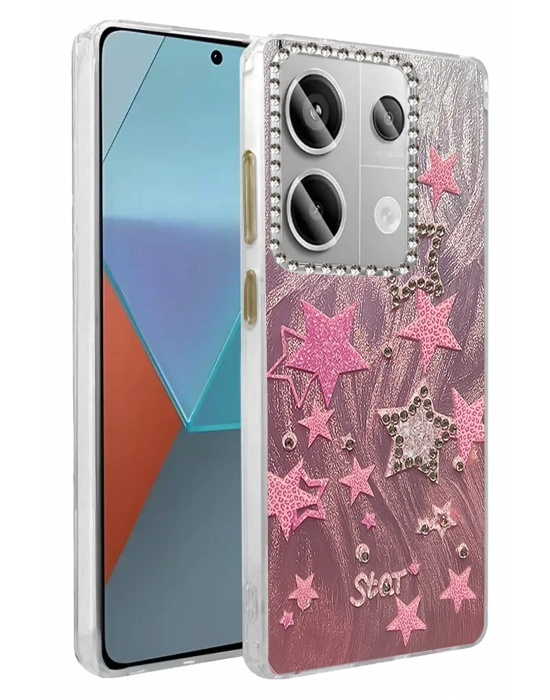 Newface Xiaomi Redmi Note 13 Pro 4G Kılıf Blade Aynalı Desenli Kapak - Desen 7