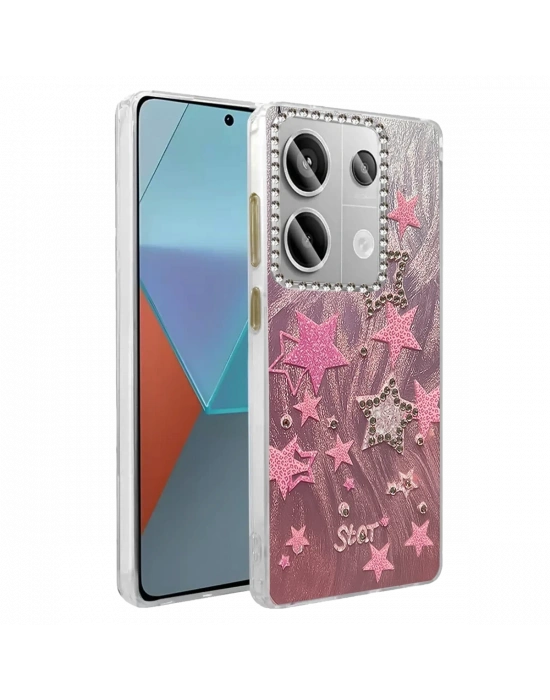 Newface Xiaomi Redmi Note 13 Pro 4G Kılıf Blade Aynalı Desenli Kapak - Desen 7