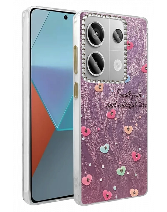 Newface Xiaomi Redmi Note 13 Pro 4G Kılıf Blade Aynalı Desenli Kapak - Desen 8