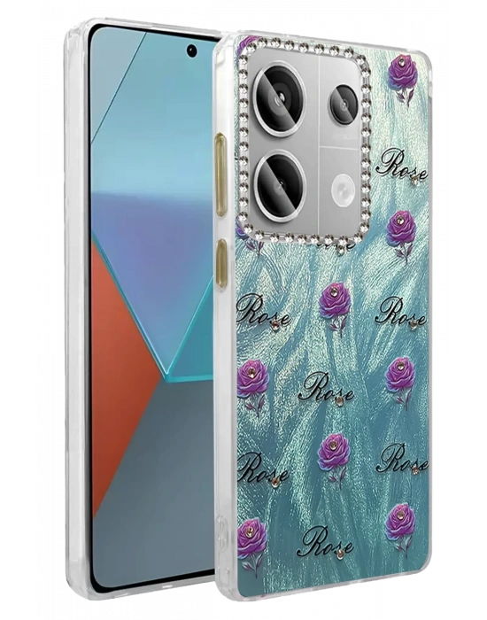 Newface Xiaomi Redmi Note 13 Pro 4G Kılıf Blade Aynalı Desenli Kapak - Desen 9