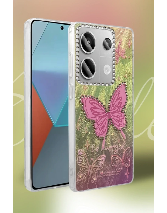 Newface Xiaomi Redmi Note 13 Pro 4G Kılıf Blade Aynalı Desenli Kapak - Desen 9