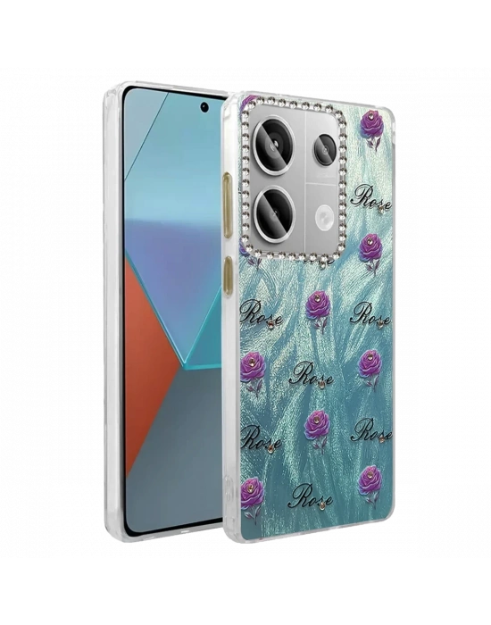 Newface Xiaomi Redmi Note 13 Pro 4G Kılıf Blade Aynalı Desenli Kapak - Desen 9