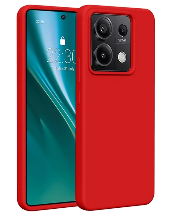 Newface Xiaomi Redmi Note 13 Pro 4G Kılıf First Silikon - Kırmızı