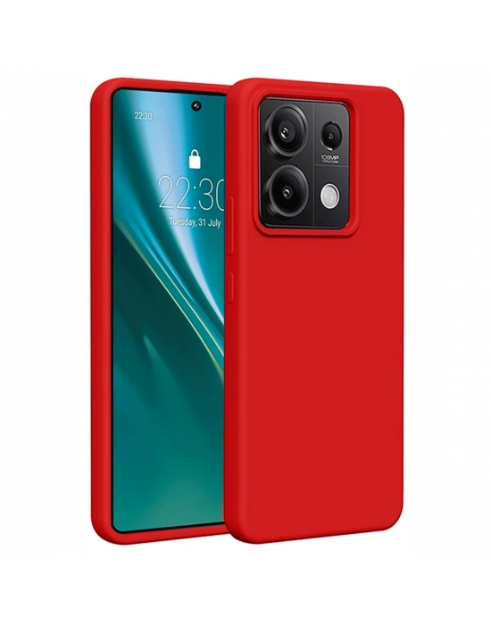 Newface Xiaomi Redmi Note 13 Pro 4G Kılıf First Silikon - Kırmızı