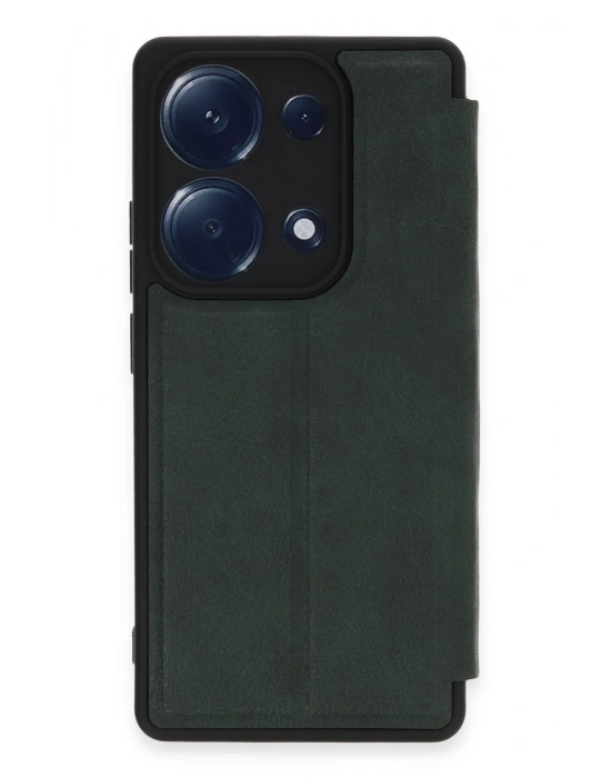 Newface Xiaomi Redmi Note 13 Pro 4G Kılıf Flip Cover - Koyu Yeşil