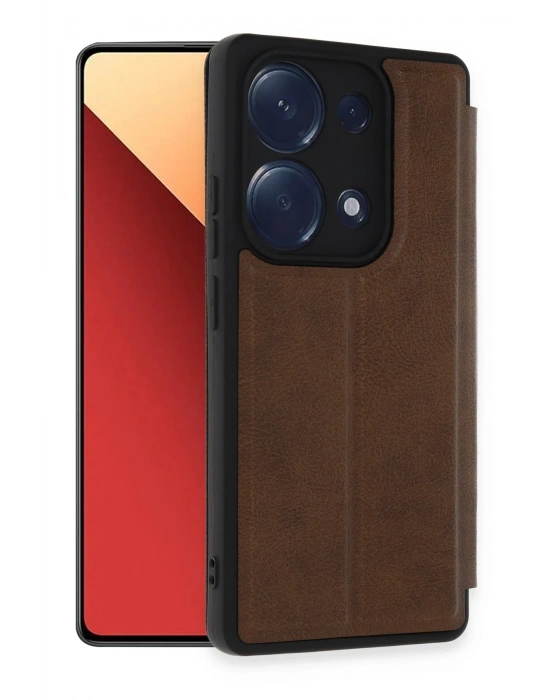 Newface Xiaomi Redmi Note 13 Pro 4G Kılıf Flip Cover - Taba