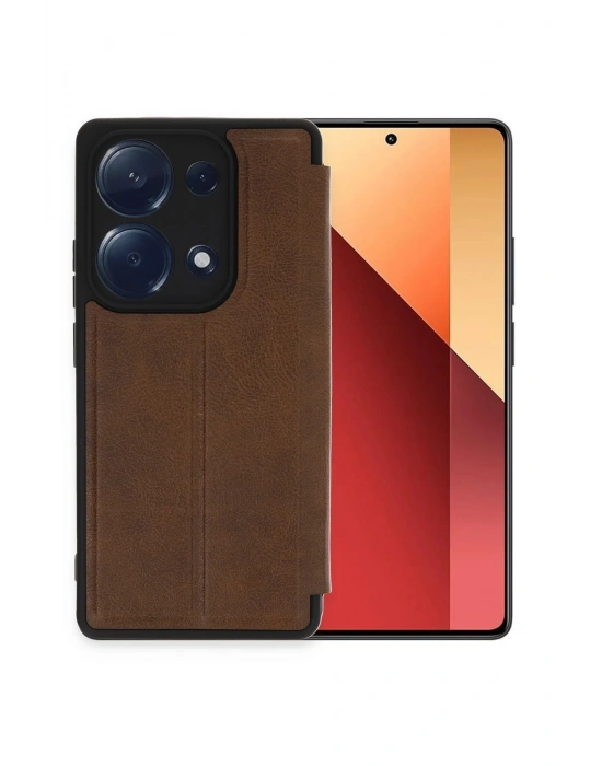 Newface Xiaomi Redmi Note 13 Pro 4G Kılıf Flip Cover - Taba