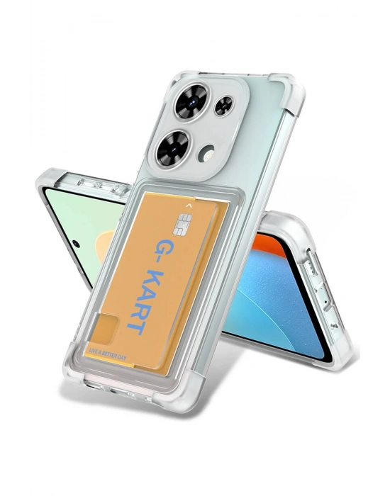 Newface Xiaomi Redmi Note 13 Pro 4G Kılıf Kart Şeffaf Silikon - Şeffaf