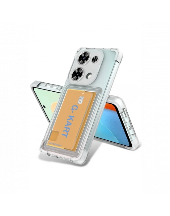 Newface Xiaomi Redmi Note 13 Pro 4G Kılıf Kart Şeffaf Silikon - Şeffaf