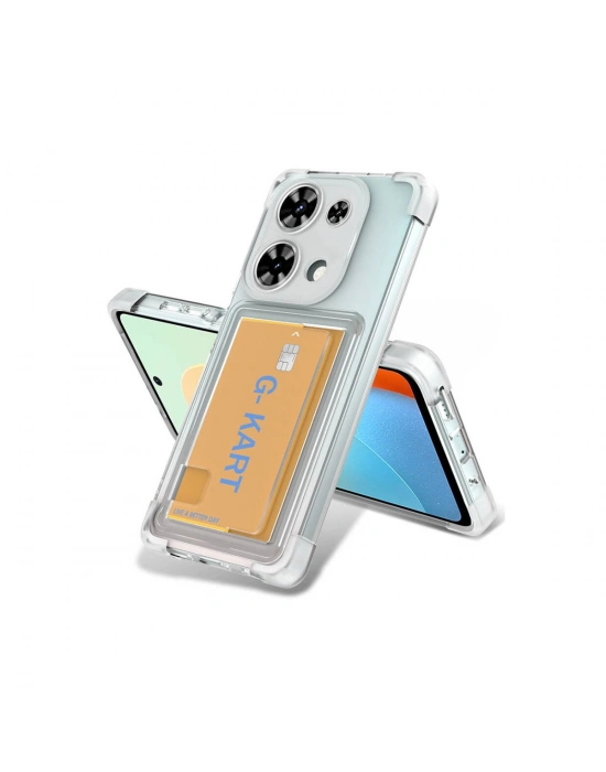 Newface Xiaomi Redmi Note 13 Pro 4G Kılıf Kart Şeffaf Silikon - Şeffaf