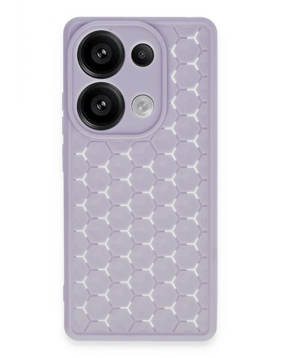 Newface Xiaomi Redmi Note 13 Pro 4G Kılıf Petek Silikon Kapak - Lila