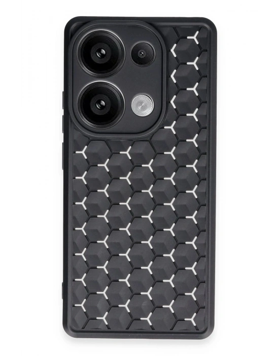 Newface Xiaomi Redmi Note 13 Pro 4G Kılıf Petek Silikon Kapak - Siyah