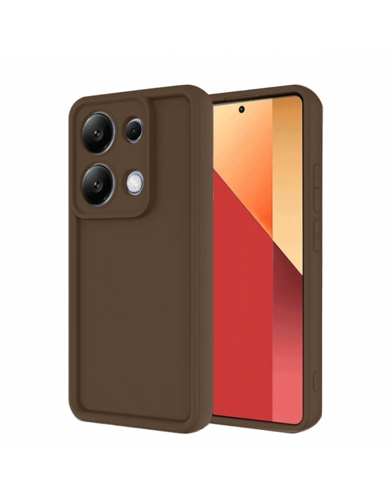 Newface Xiaomi Redmi Note 13 Pro 4G Kılıf Viera Silikon - Kahverengi