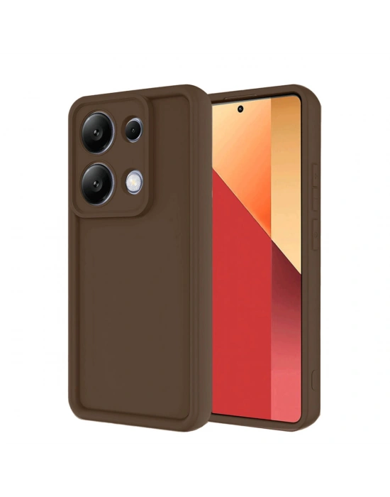 Newface Xiaomi Redmi Note 13 Pro 4G Kılıf Viera Silikon - Kahverengi