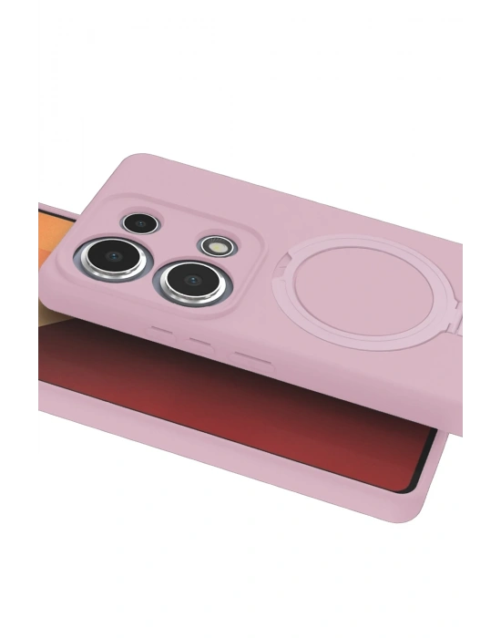 Newface Xiaomi Redmi Note 13 Pro 4G Regal Magsafe Standlı Kapak - Açık Pembe