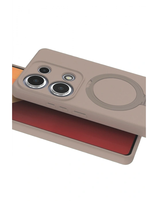 Newface Xiaomi Redmi Note 13 Pro 4G Regal Magsafe Standlı Kapak - Çöl Titanyum