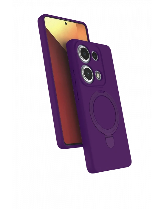 Newface Xiaomi Redmi Note 13 Pro 4G Regal Magsafe Standlı Kapak - Derin Mor