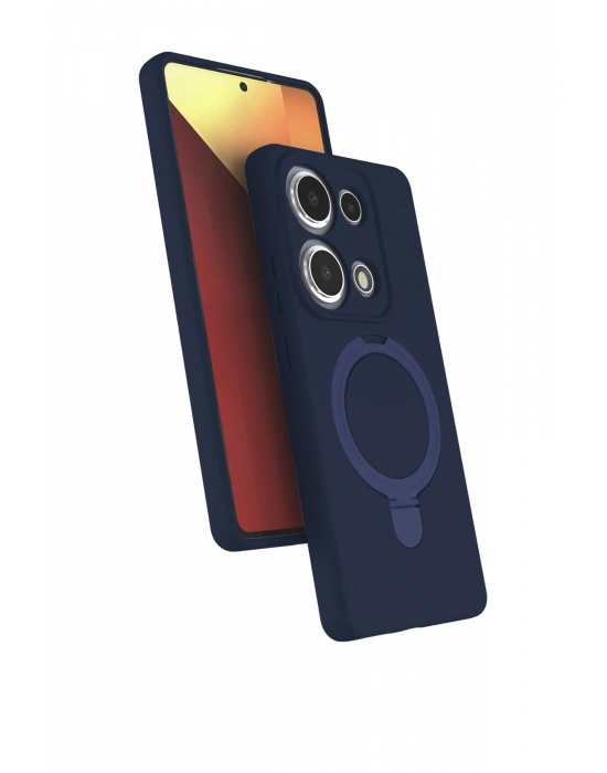 Newface Xiaomi Redmi Note 13 Pro 4G Regal Magsafe Standlı Kapak - Lacivert