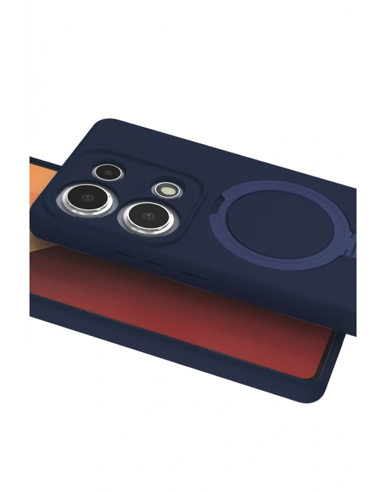 Newface Xiaomi Redmi Note 13 Pro 4G Regal Magsafe Standlı Kapak - Lacivert