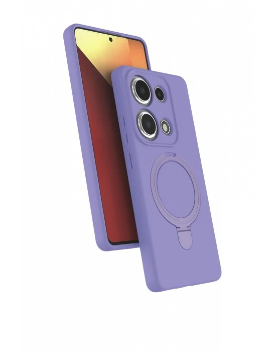 Newface Xiaomi Redmi Note 13 Pro 4G Regal Magsafe Standlı Kapak - Lila