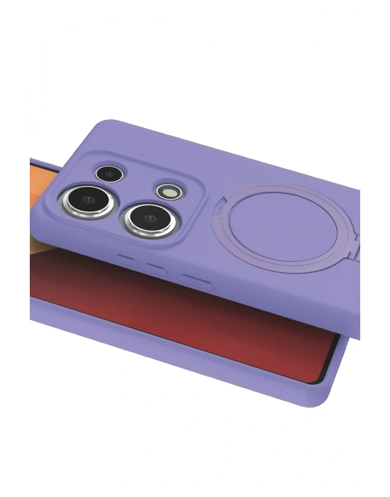 Newface Xiaomi Redmi Note 13 Pro 4G Regal Magsafe Standlı Kapak - Lila